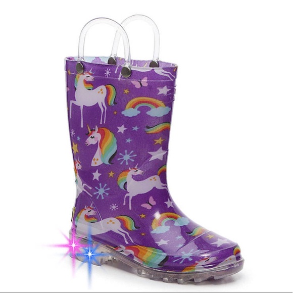 light up rain boots unicorn